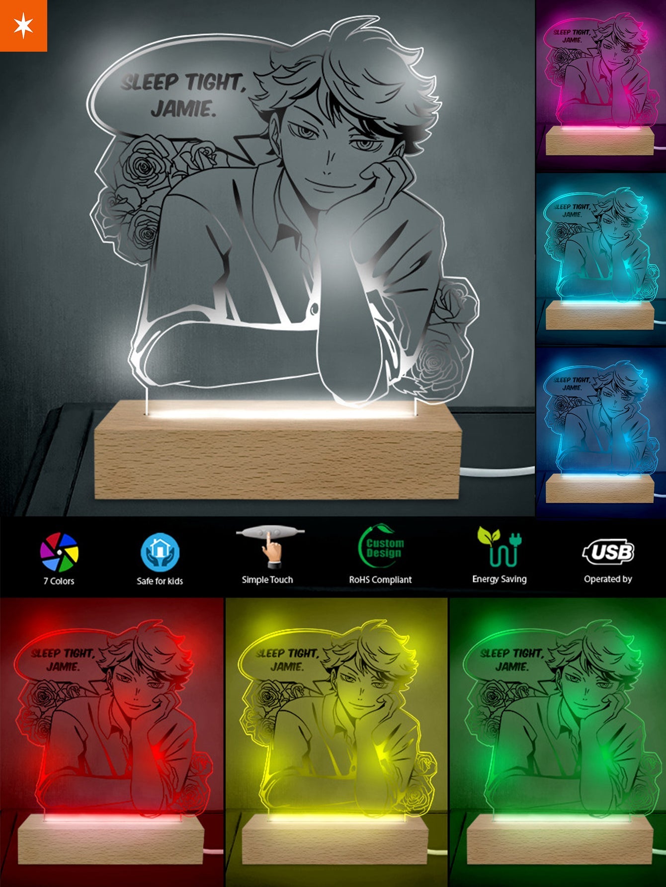 Fandomaniax - Personalized Oikawa BF Acrylic Night Light