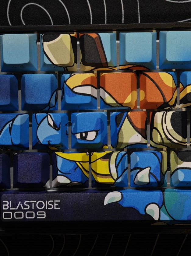 POKEBOARD - Limited Edition Custom 65% Keyboard - Poke 009 Blastoise 68Keys RGB backlight, triple mode (wired, wireless and bluetooth)