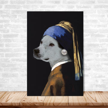 [FREE 500pcs puzzle pawtrait] Girl with the Pearl Earring Pawtrait Canvas