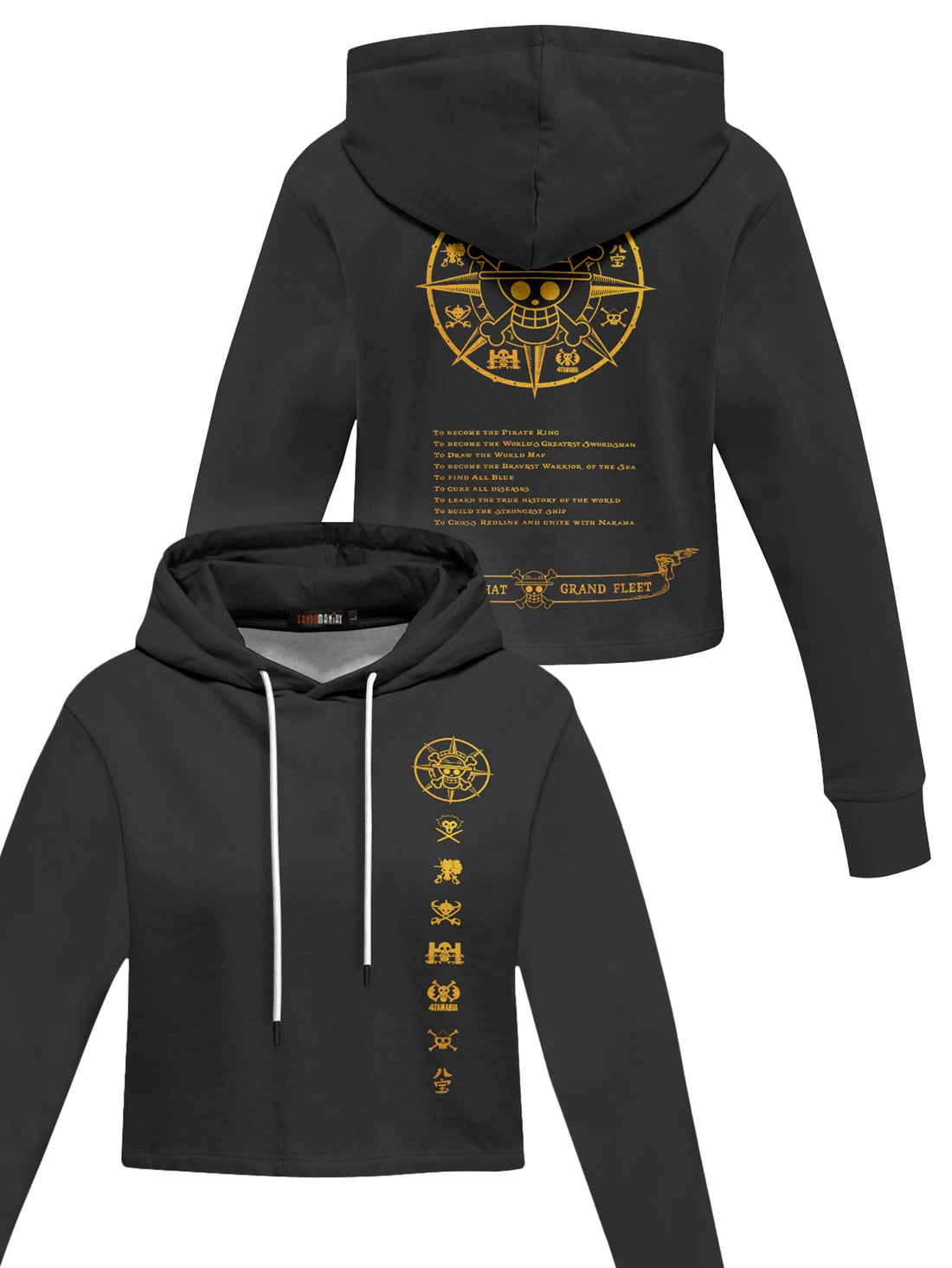 Fandomaniax - Straw Hat Grand Fleet Cropped Hoodie