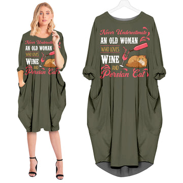 Wine and Persian Cat Dress