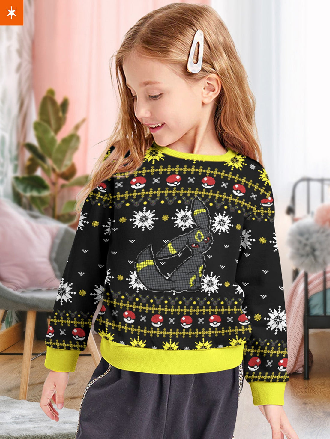 OG Umbreon Xmas Kids Unisex Wool Sweater