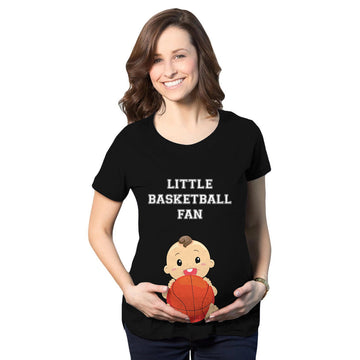 Little Basketball Fan Maternity T-Shirt