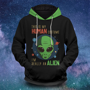 Alien Human Costume Unisex Pullover Hoodie