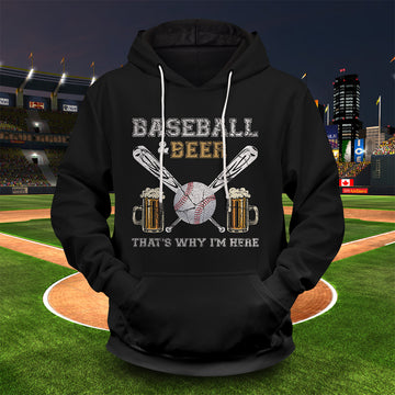 Baseball and Beer Unisex Pullover Hoodie