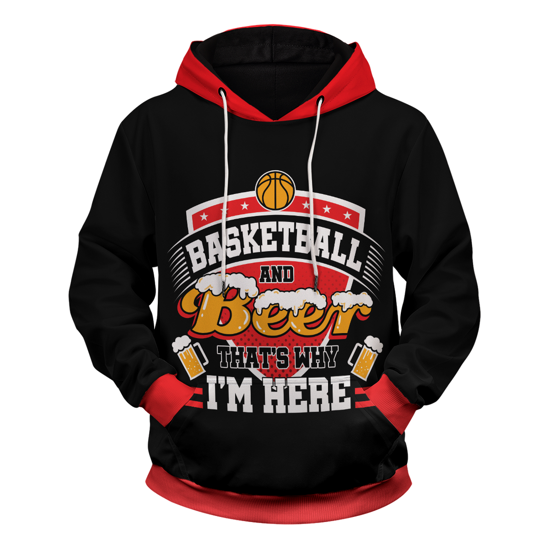 Basketball and Beer Unisex Pullover Hoodie