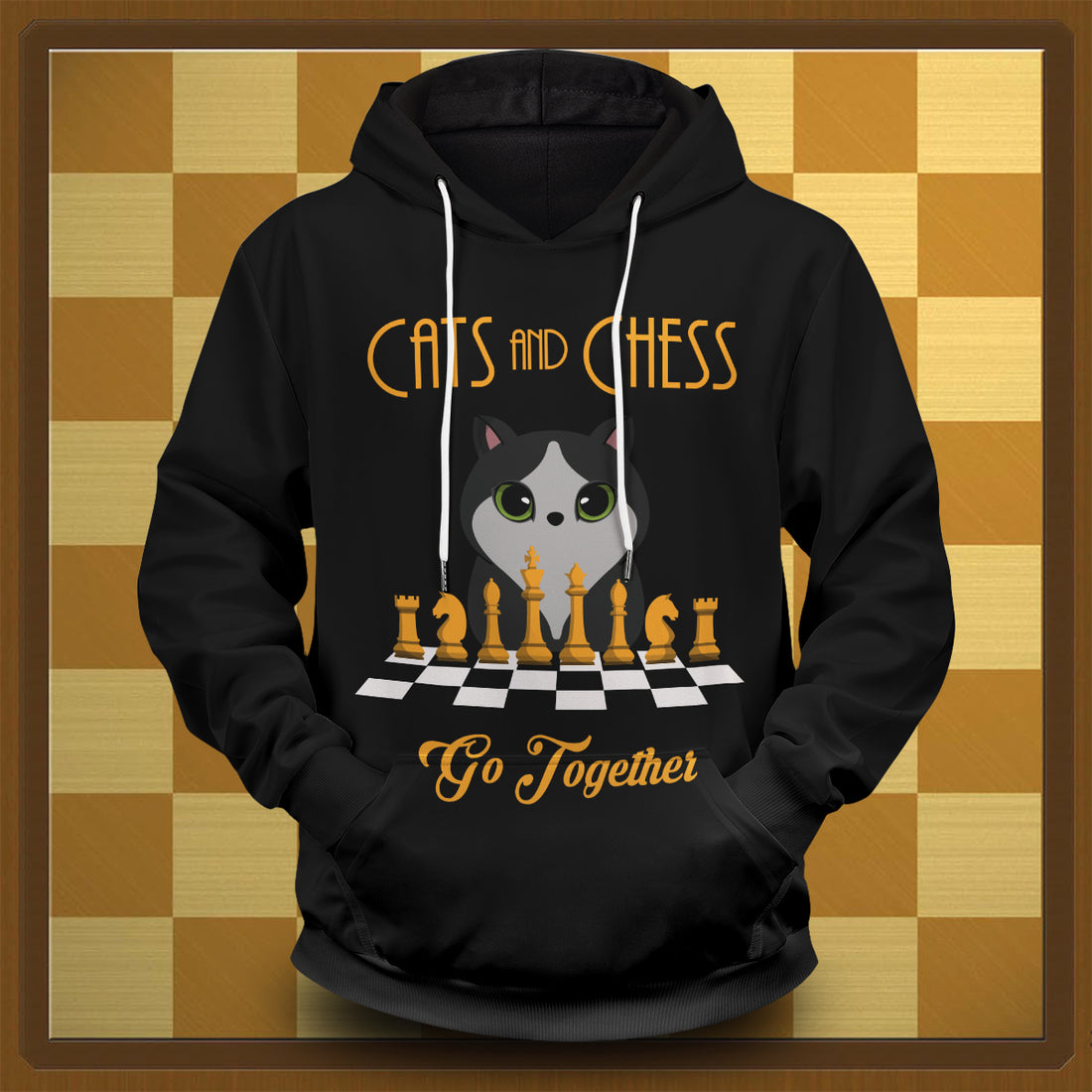 Chess and Cats Unisex Pullover Hoodie