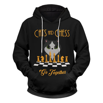 Chess and Cats Unisex Pullover Hoodie