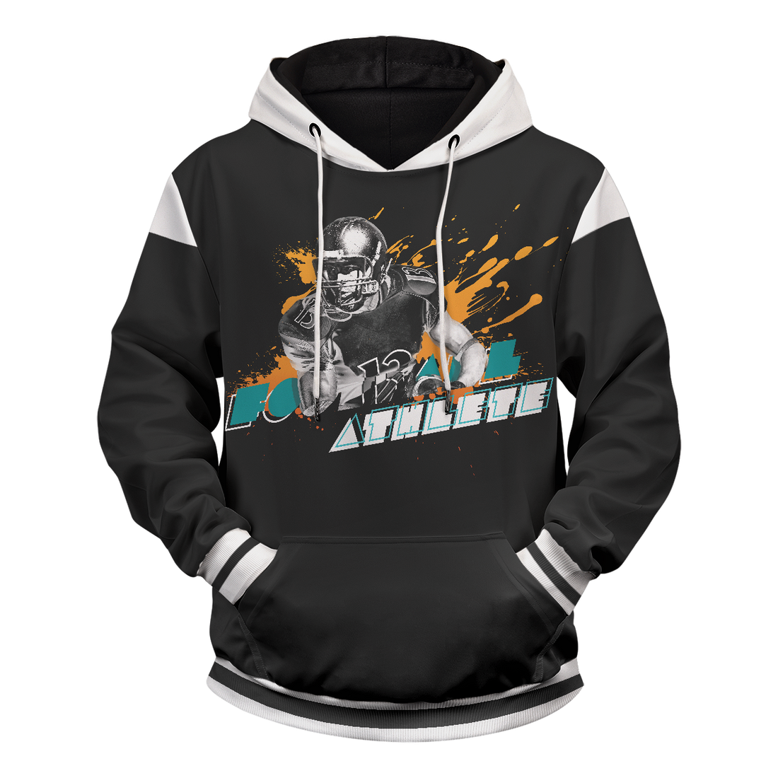 Customized Football Athlete Unisex Pullover Hoodie