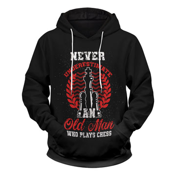 Old Man who plays Chess Unisex Pullover Hoodie