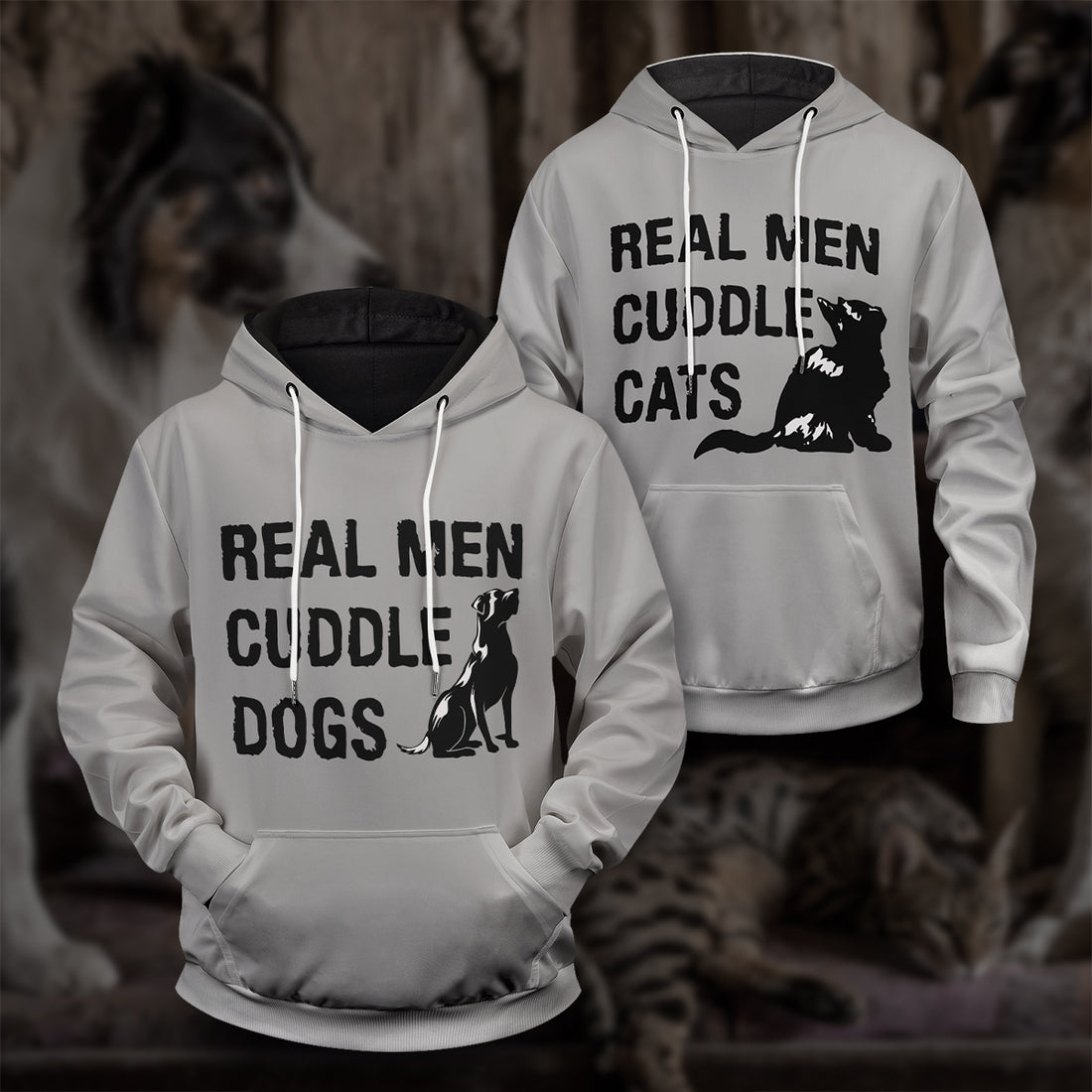 Real Men Cuddle Pullover Hoodie