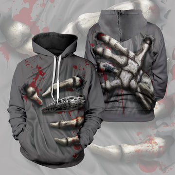 Skeleton Grip Unisex Pullover Hoodie