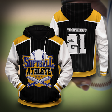 Customized Softball Athlete Unisex Pullover Hoodie