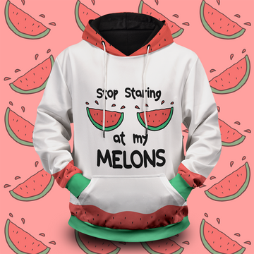 Stop Staring at my Melons Unisex Pullover Hoodie