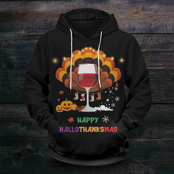 Happy HalloThanksMas Unisex Pullover Hoodie