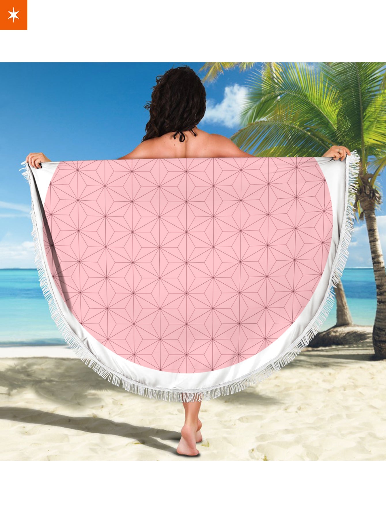 Fandomaniax - Cozy Nezuko Round Beach Towel