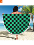 Fandomaniax - Cozy Tanjiro Round Beach Towel