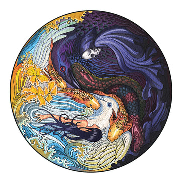 Yin Yang Art Round Puzzle