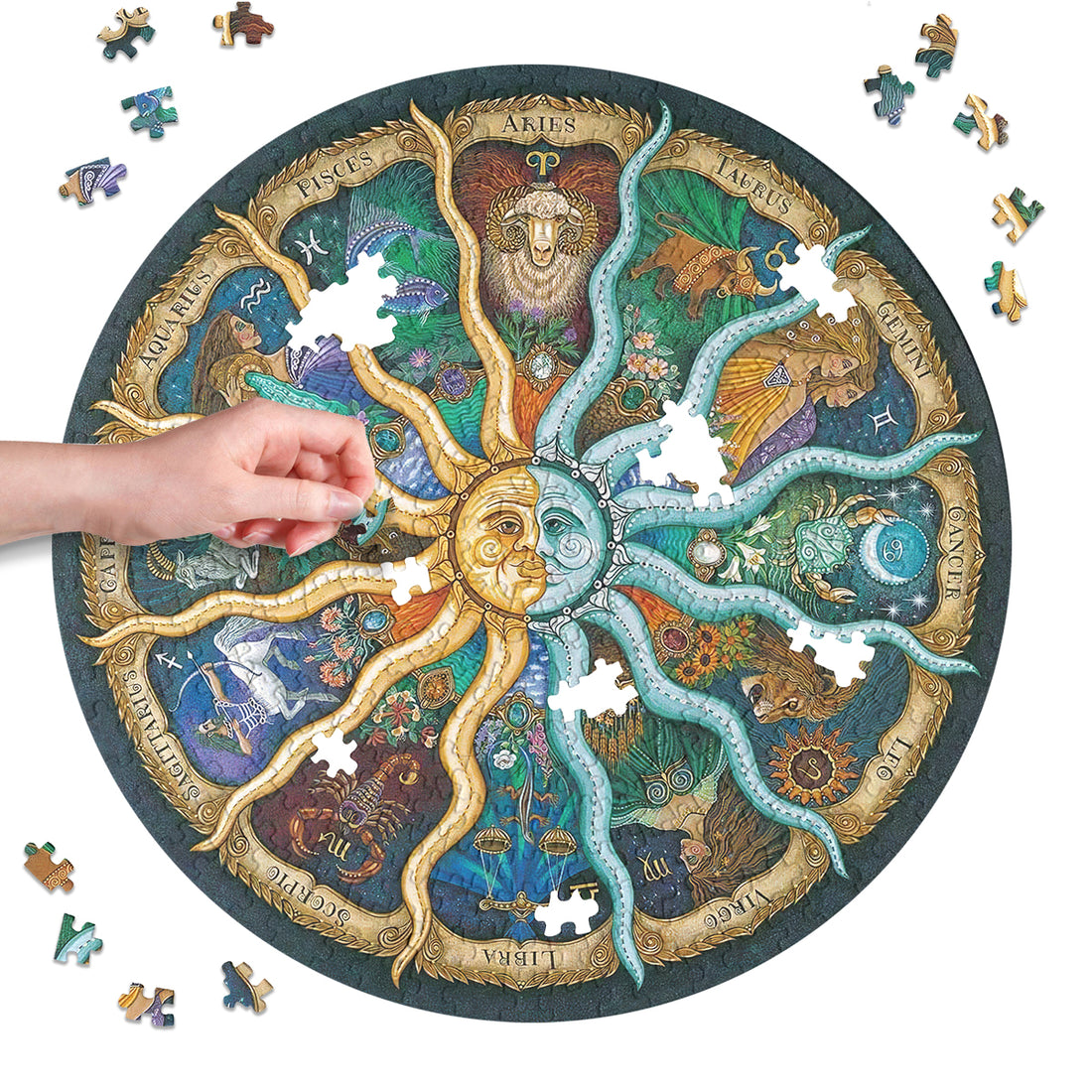 Zodiac Art Round Puzzle