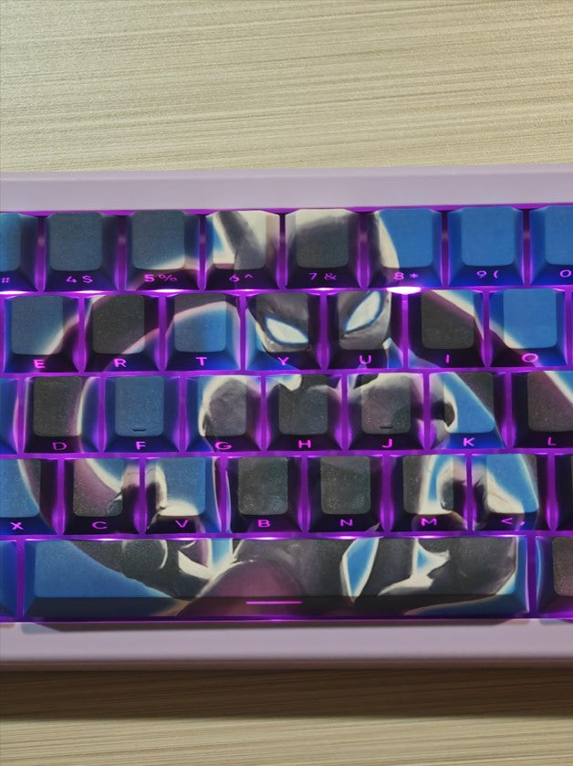 POKEBOARD - Limited Edition Custom 65% Keyboard - Poke  005 Mewtwo 68Keys RGB backlight, triple mode (wired, wireless and bluetooth)