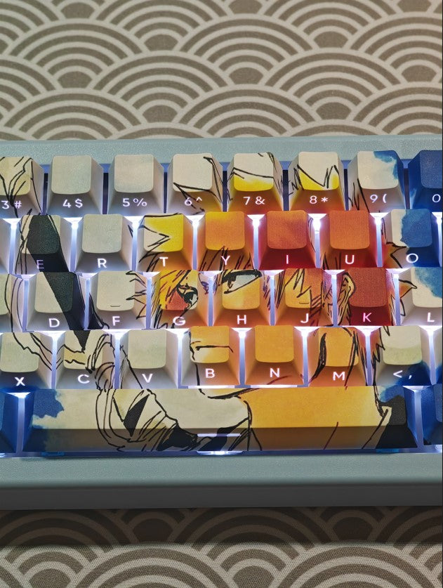 KEYBOARD - Limited Edition Custom 65% Keyboard - Bleach 68Keys RGB backlight, triple mode (wired, wireless and bluetooth)