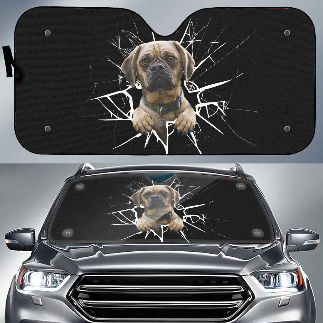 Dog Smashed Auto Sun Shade