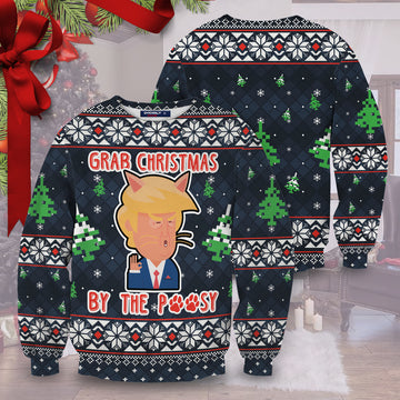 Grab Christmas By The Pussy Unisex Wool Sweater