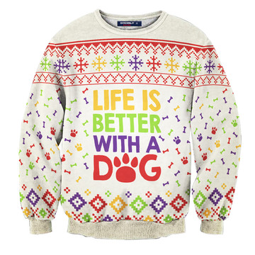 Life is Better with a Dog Unisex Wool Sweater