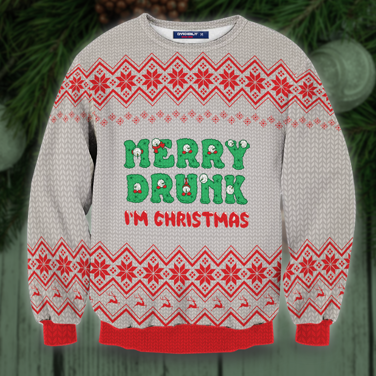 Merry Drunk I'm Christmas Unisex Wool Sweater
