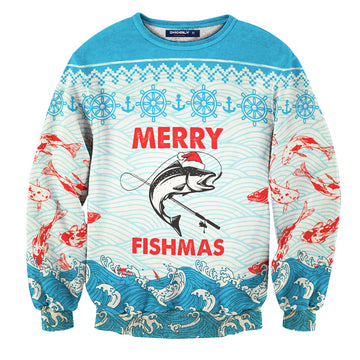 Merry Fishmas Unisex Wool Sweater