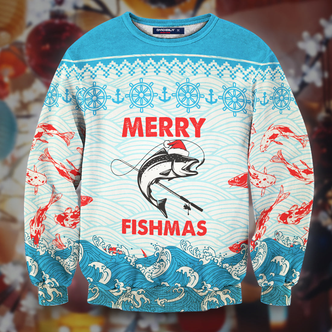 Merry Fishmas Unisex Wool Sweater