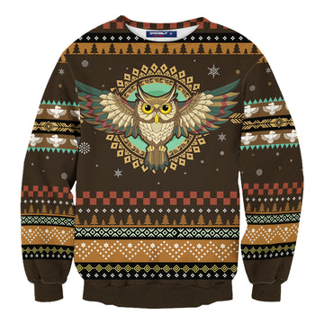 Night Hunter Owl Unisex Wool Sweater