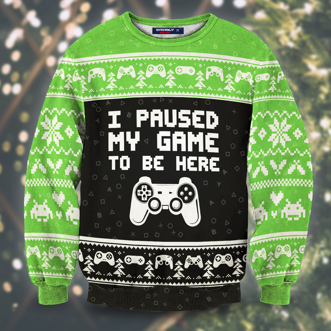 Paused My Game Holiday Unisex Wool Sweater