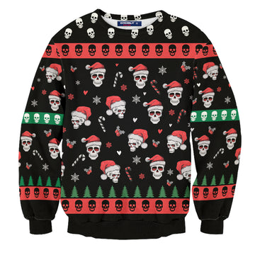 Santa Skulls Unisex Wool Sweater