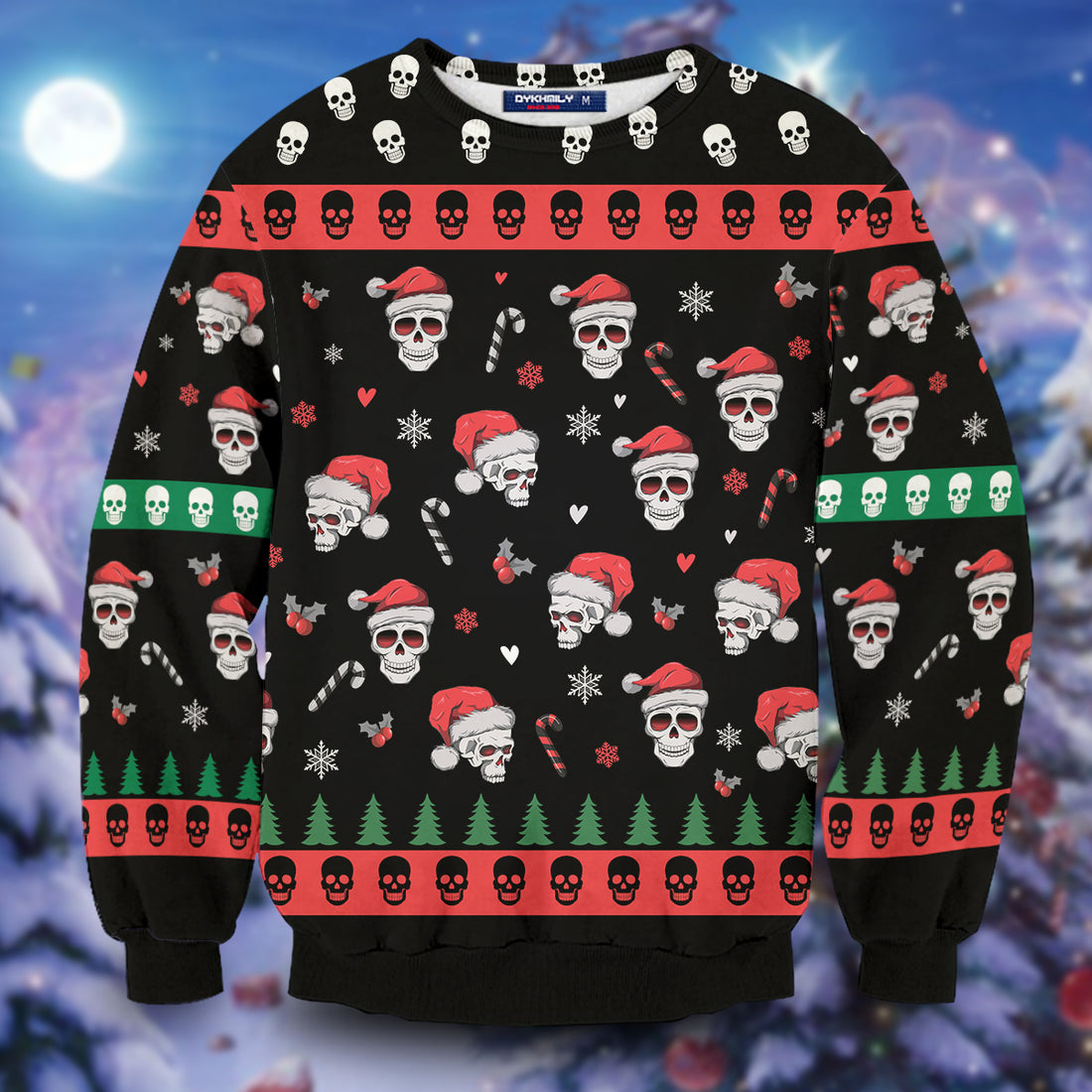 Santa Skulls Unisex Wool Sweater