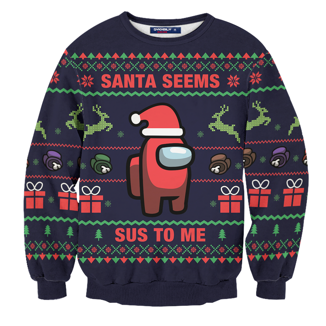 Santa is sus to me Unisex Wool Sweater