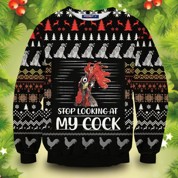 Stop Looking at my cock Unisex Wool Sweater