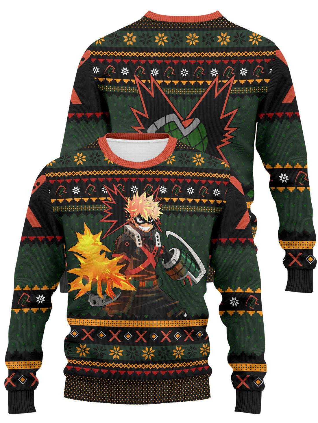 Fandomaniax - Bakugo Fire Xmas Unisex Wool Sweater