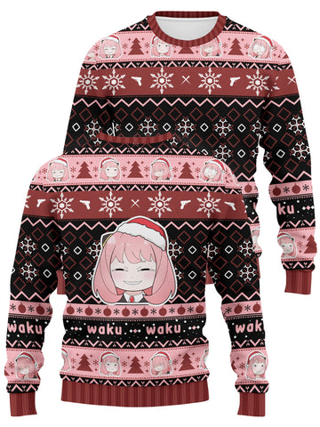 Fandomaniax - [Buy 1 Get 1 SALE] Silly Anya Xmas Unisex Wool Sweater