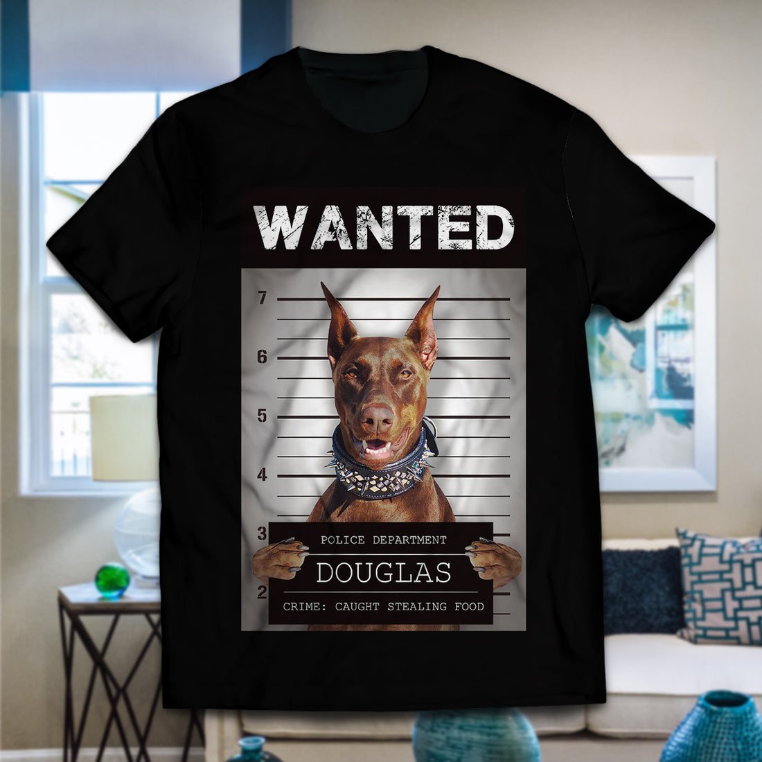 Customized Bad Pet Mugshot Unisex T-Shirt