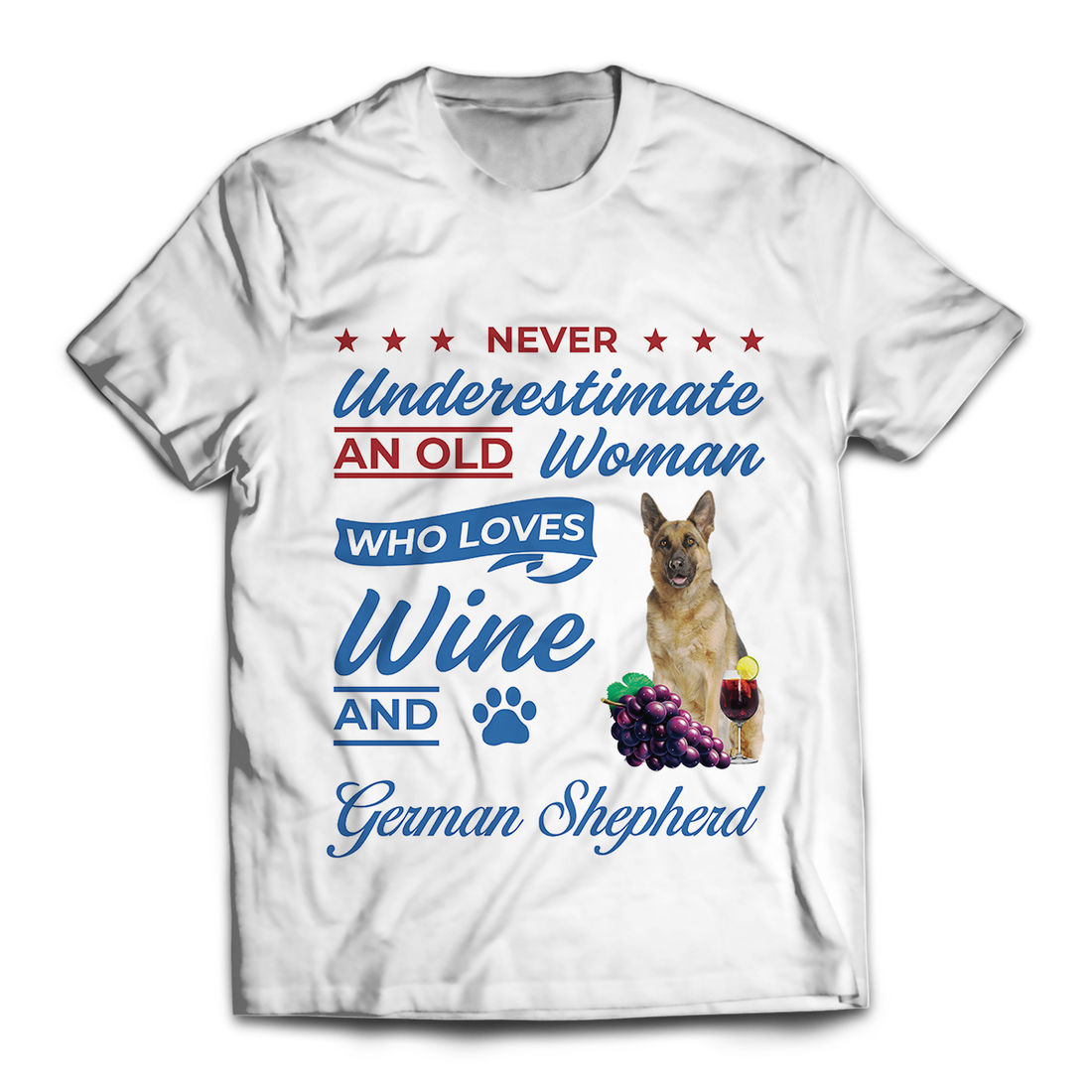 Wine and German Shepherd Unisex T-Shirt