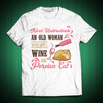 Wine and Persian Cat Unisex T-Shirt