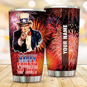 Customized Have a Happy 4th of July Tumbler