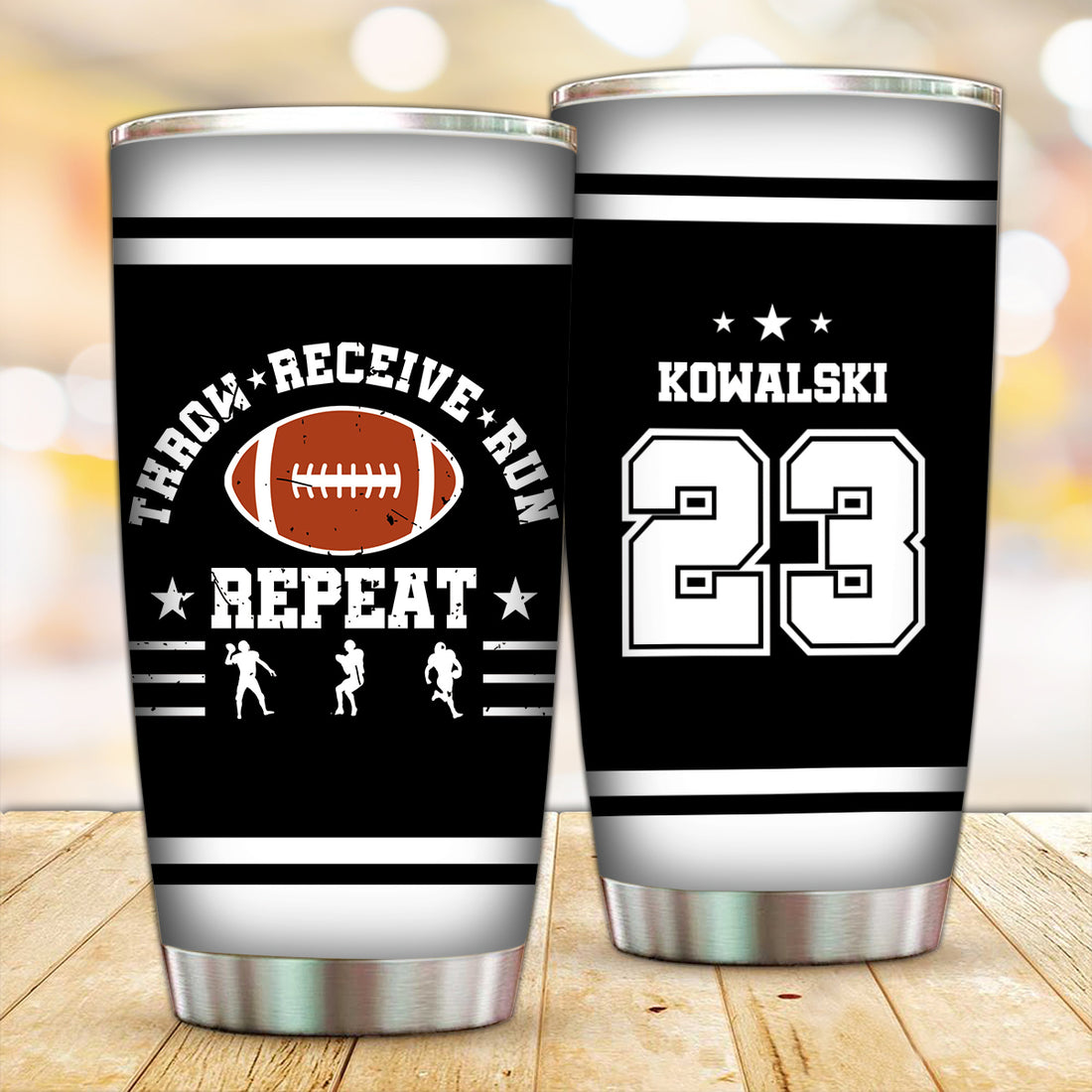 Customized Let's Play American Football Tumbler