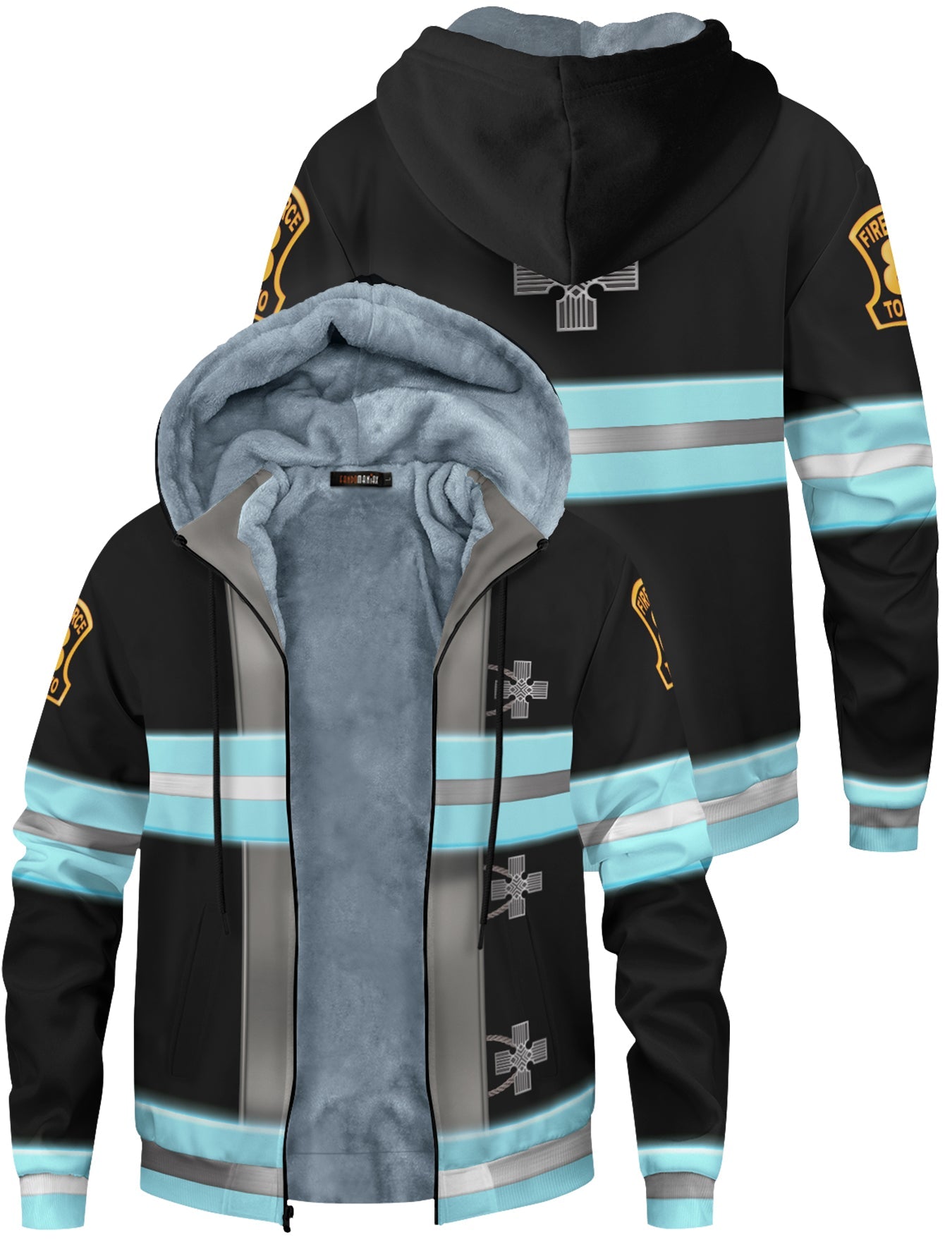 Fandomaniax - [Buy 1 Get 1 SALE] Fire Force Velvet Hoodie