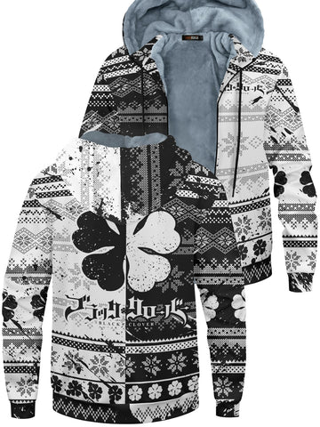 Fandomaniax - Five-Leaf Clover Christmas Velvet Hoodie