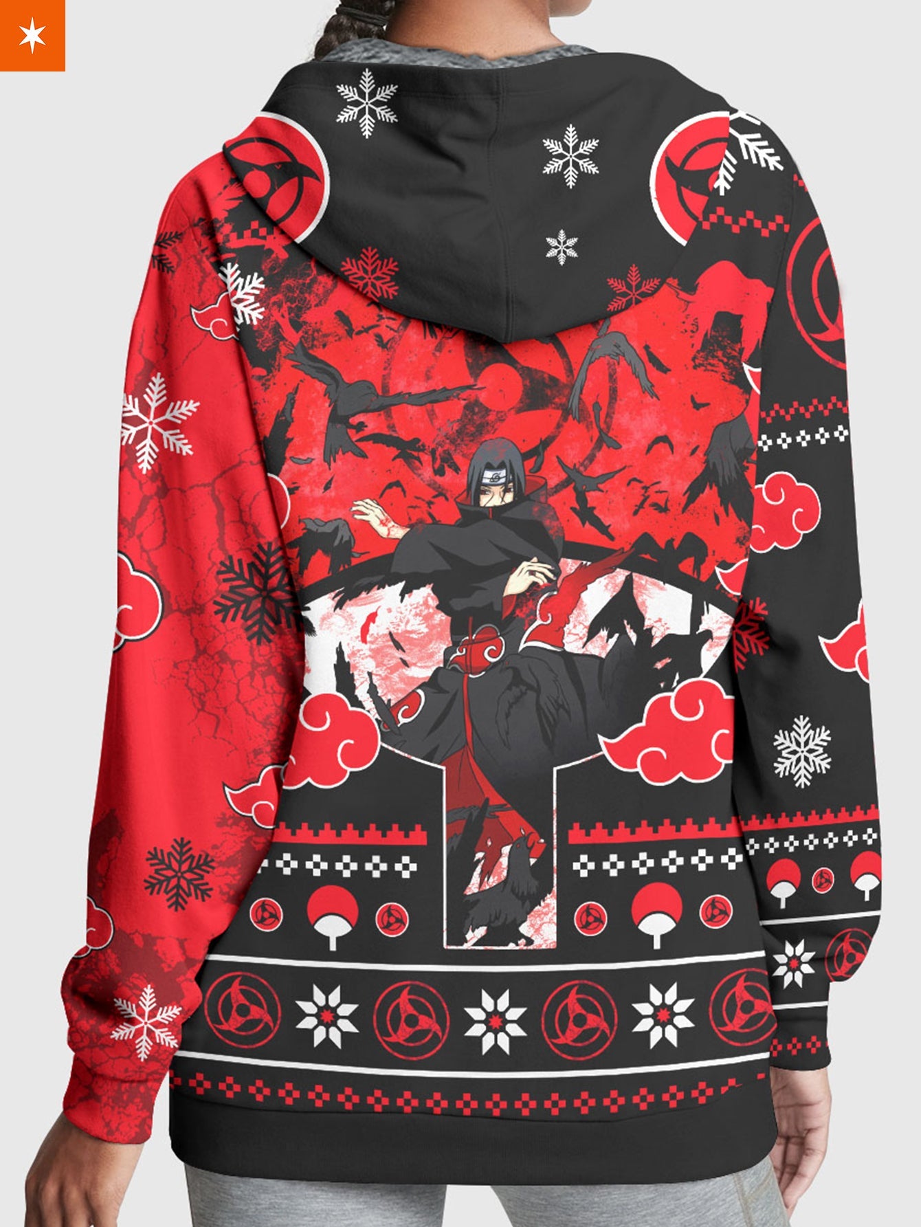 Fandomaniax - Itachi Summoning Crow Christmas Velvet Hoodie