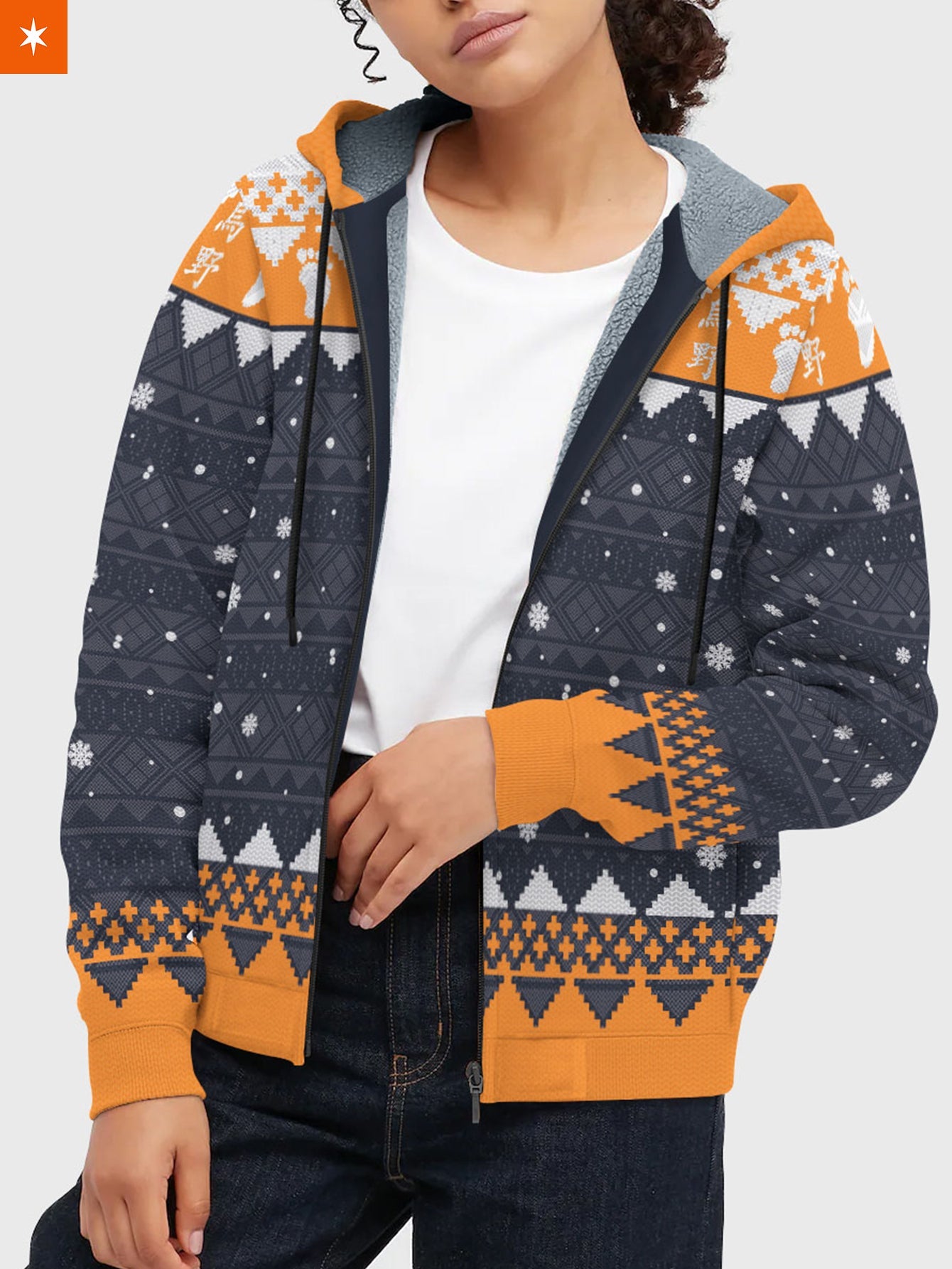 Fandomaniax - Personalized Karasuno Christmas Velvet Hoodie