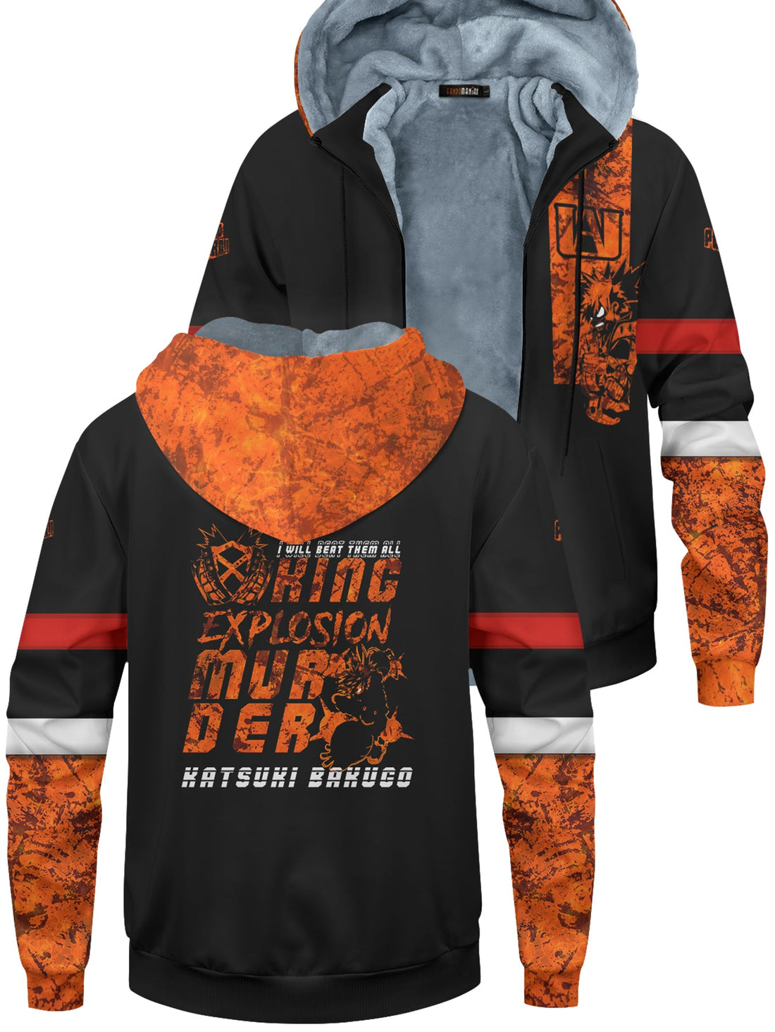 Fandomaniax - Katsuki Bakugou Velvet Hoodie