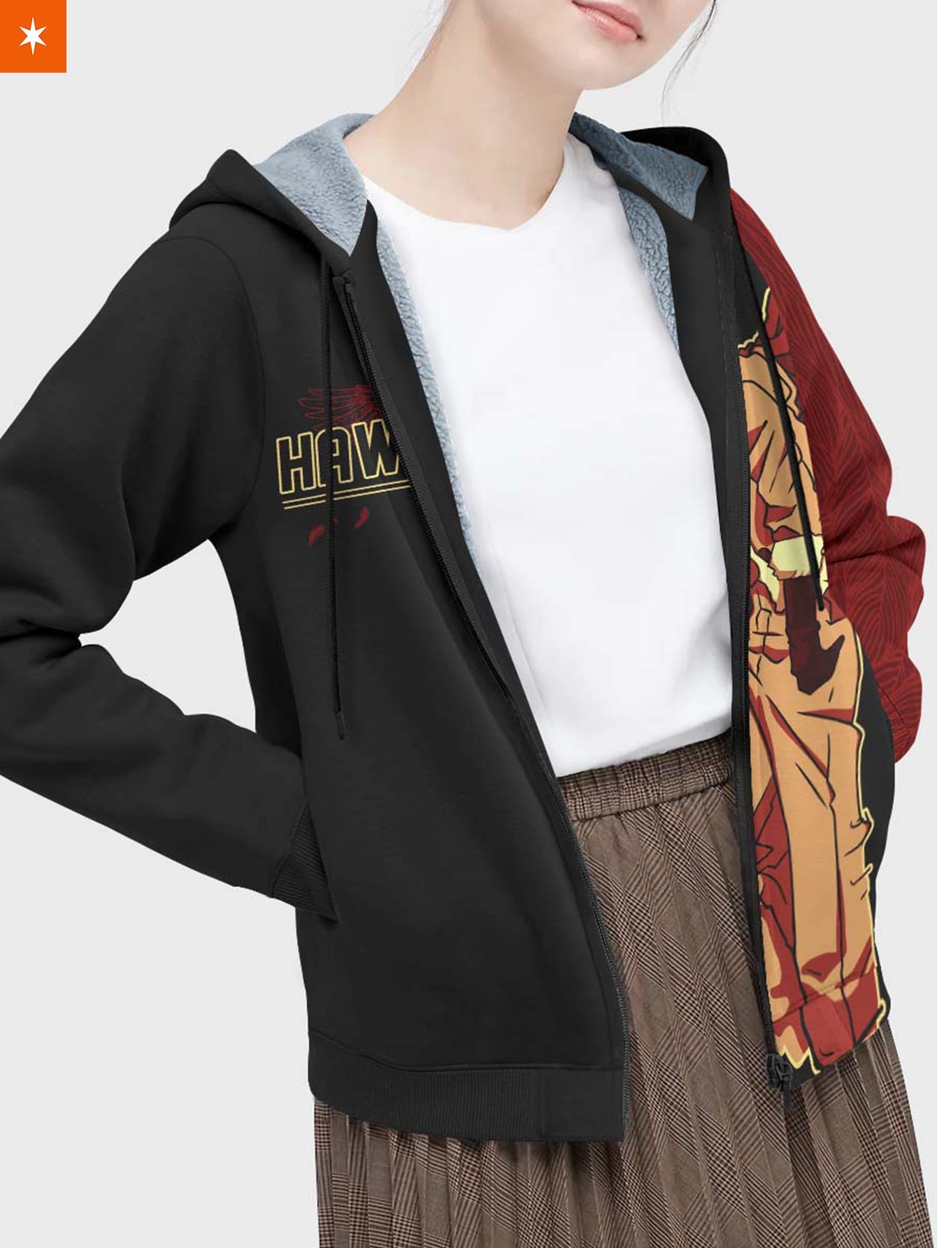 Fandomaniax - MHA Hero Hawks Velvet Hoodie